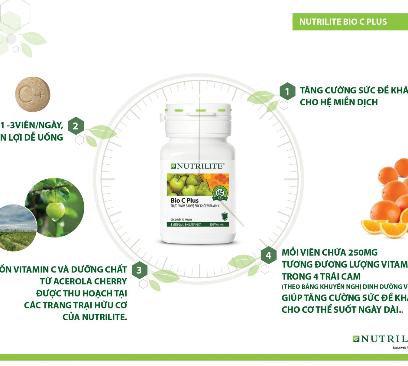Vitamin C Amway Nutrilite Bio C Plus tăng cường sức đề kháng