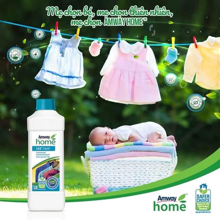 nước giặt đậm đặc Amway Home - SA8 an toàn với da em bé